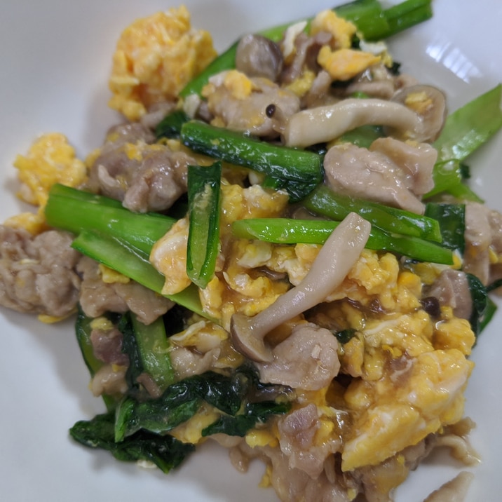 豚肉 小松菜 しめじ 卵の炒め物 レシピ 作り方 By Chun 楽天レシピ 豚肉 小松菜 しめじ 卵の炒め物 レシピ 作り方 By Chun 楽天レシピ